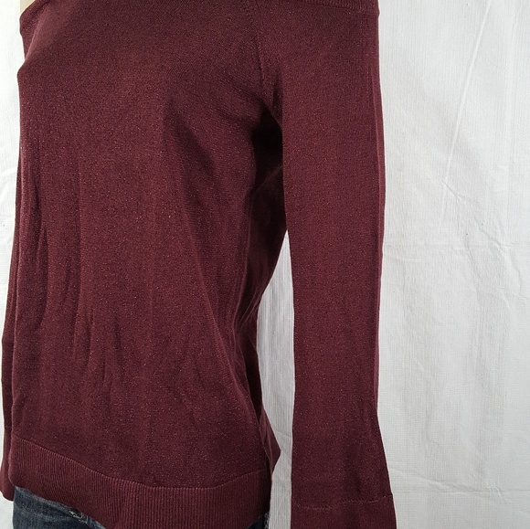Michael Kors Cold Shoulder Merlot Top Sweater New - Picture 2 of 7
